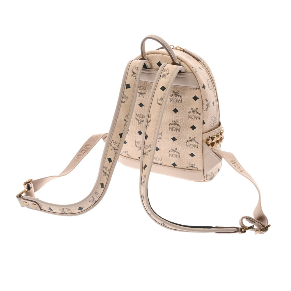 Mcm Backpack Side Studs Gold Hardware Calf Rucksa… - image 2